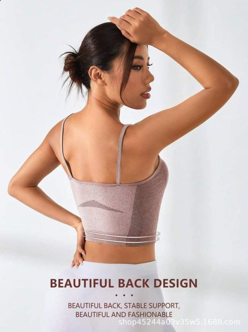 Sports Yoga Fitness Vest Chest Bundle Quick-Dry No Steel Rings (No Chest Pad) Women'S Girls Hollow - Image 3